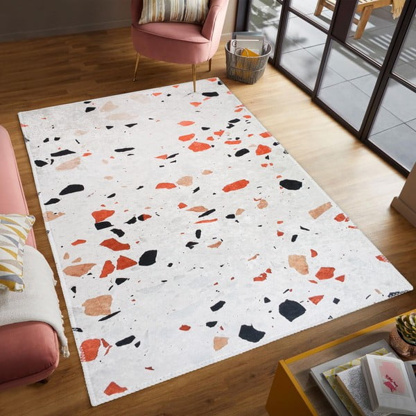 Oranžs/ziloņkaula krāsas mazgājams celiņa paklājs 80x200 cm Italian Stone – Vitaus-image-1