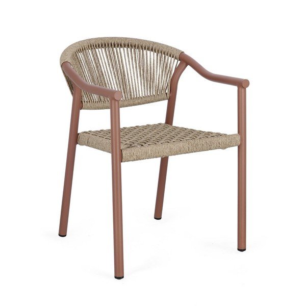 Sarkans/dabīga toņa metāla dārza krēsls Canarias – Bizzotto