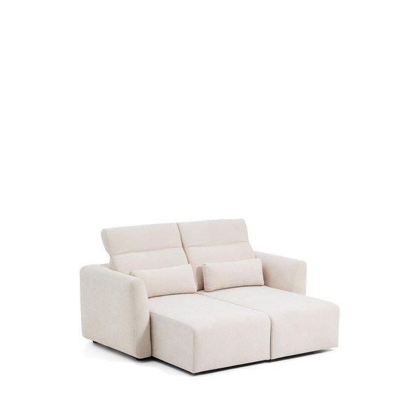 Bēšs regulējams dīvāns no šenila auduma ar zvilni 180 cm Lares – Kave Home-image-4