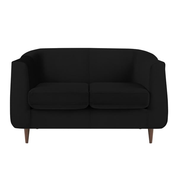 Melns samta dīvāns Kooko Home Glam, 125 cm