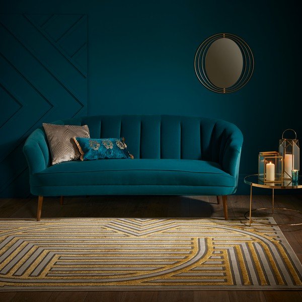 Paklājs zelta krāsā 170x116 cm Eris Gatsby – Flair Rugs-image-2