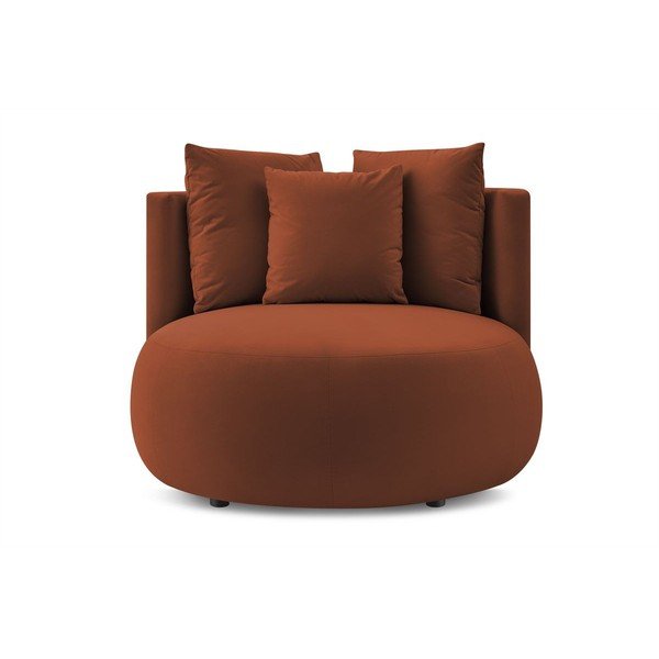 Oranžs samta atpūtas krēsls Cesar – Bobochic Paris-image-3