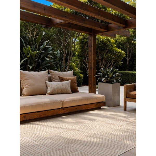 Krēmkrāsas/dabīga toņa iekštelpu un āra paklājs 120x170 cm Haringey Nightingale – Ted Baker-image-1