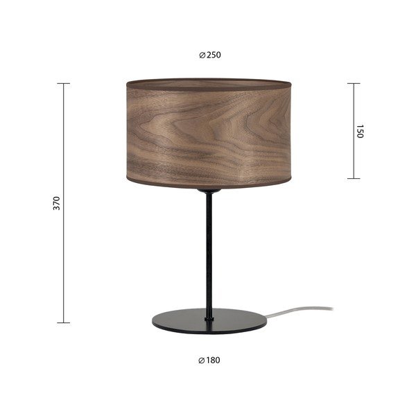 Tumši brūna dabīgā finiera galda lampa Sotto Luce Tsuri S, ⌀ 25 cm-image-3