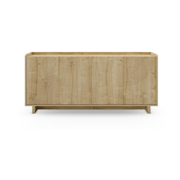 Dabīga toņa kumode ar ozolkoka imitāciju 180x80x40 cm Daira – Marckeric