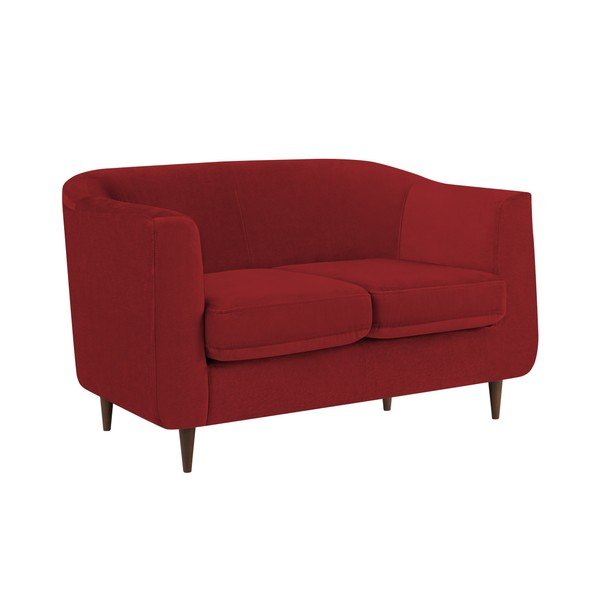 Sarkans samta dīvāns Kooko Home Glam, 125 cm-image-4
