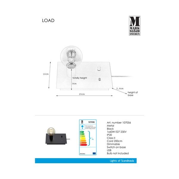 Melna galda lampa Markslöjd Load-image-1