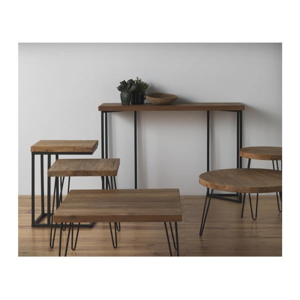 Izvelkamais galds ar elma koka virsmu Geese Camile, ⌀ 46 cm-image-1