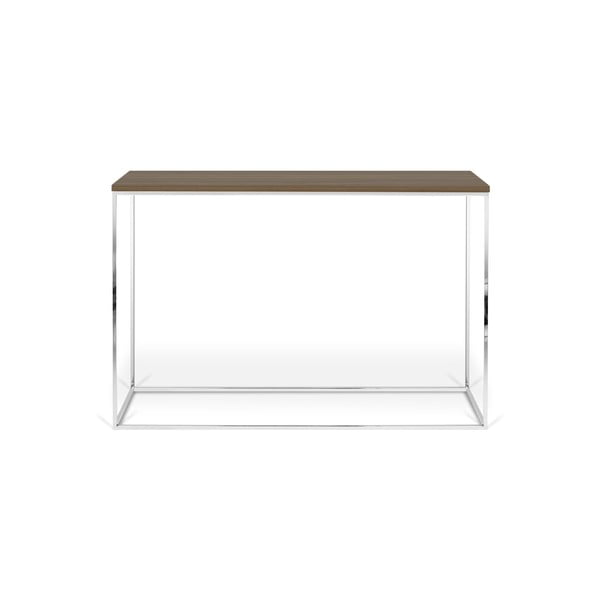 Valriekstkoka imitācijas konsoles galds 120x40 cm Gleam – TemaHome
