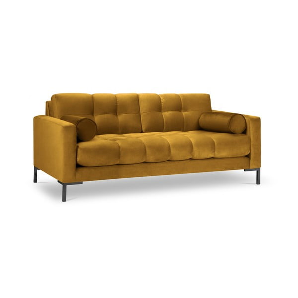 Dzeltens trīsvietīgs samta dīvāns Cosmopolitan Design Bali-image-2