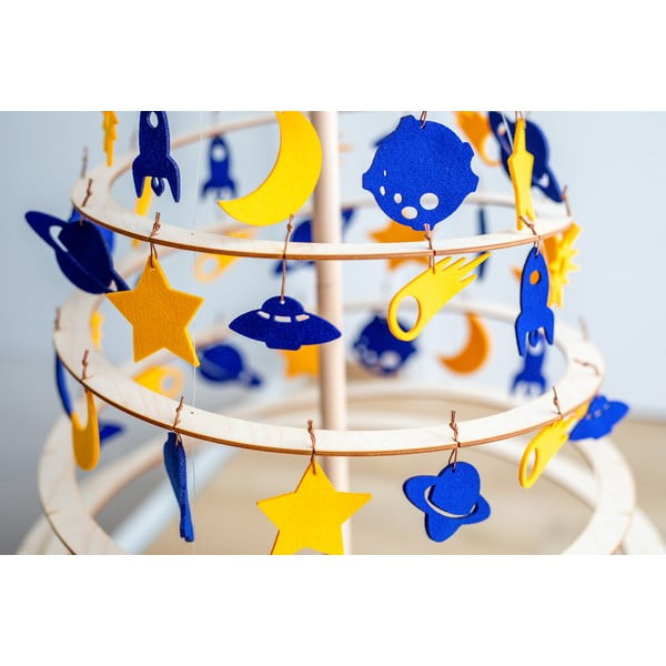 8 dzeltenu un zilu filca Ziemassvētku rotājumu komplekts Spira Medium-image-3