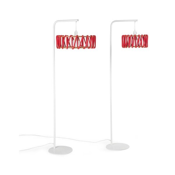 Stāvlampa ar baltu konstrukciju un mazu sarkanu abažūru EMKO Macaron-image-4