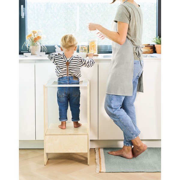 Balts/dabīga toņa bērnu kāpslītis Nuun – Kave Home-image-1