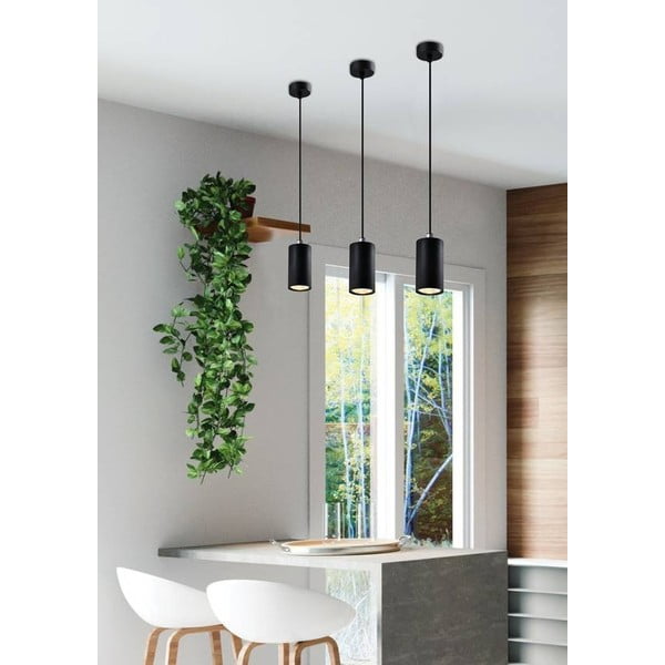 Melna piekaramā lampa ar metāla abažūru ø 7 cm Tubo – Candellux Lighting-image-1