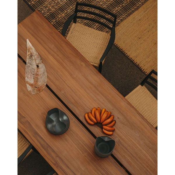 Dabīga toņa tīkkoka masīvkoka ēdamgalds 100x220 cm Sashi – Kave Home-image-3