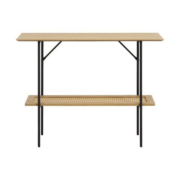 Dabīga toņa konsoles galds ar ozolkoka imitāciju 37x100 cm Pensacola – Unique Furniture-image-1