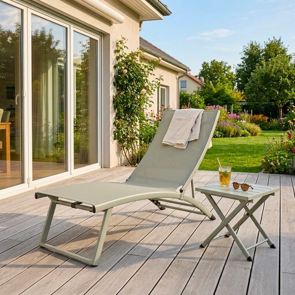 Gaiši zaļš metāla regulējams/saliekams dārza zvilnis Taylor – Bizzotto-image-1