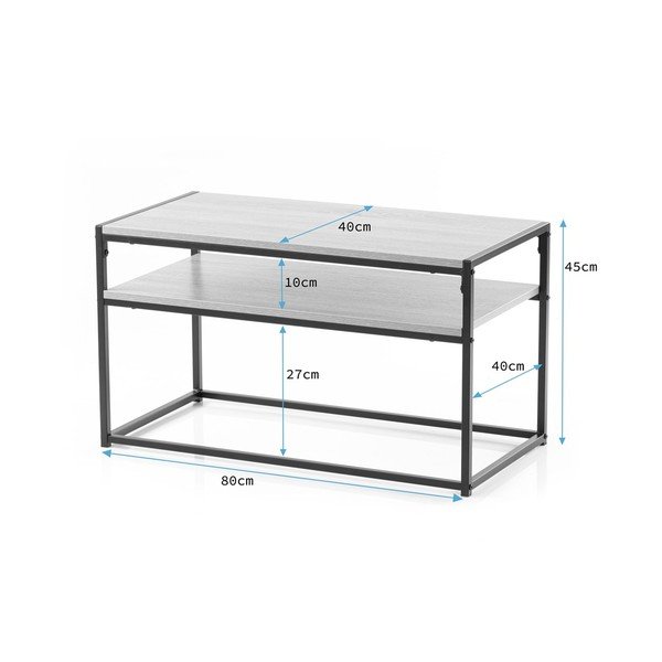 Brūns žurnālgaldiņš ar valrieksta koka imitācijas galda virsmu 40x80 cm Pjan – Homede-image-4