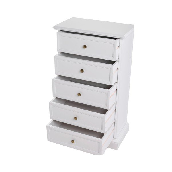 Balta kumode ar 5 atvilktnēm Folke Torino, garums 50 cm-image-2