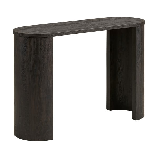 Tumši brūns konsoles galds ar ozolkoka imitāciju 38x114 cm Bibione – House Nordic