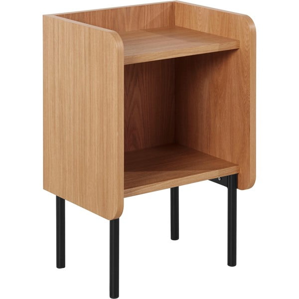 Ozolkoka imitācijas naktsgaldiņš ar plauktiem dabīgā tonī Wrap – Bonami Selection-image-3