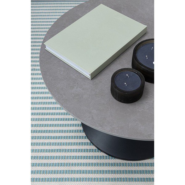 Melns apaļš žurnālgaldiņš ar marmora imitācijas galda virsmu ø 70 cm Joona – Bizzotto-image-3