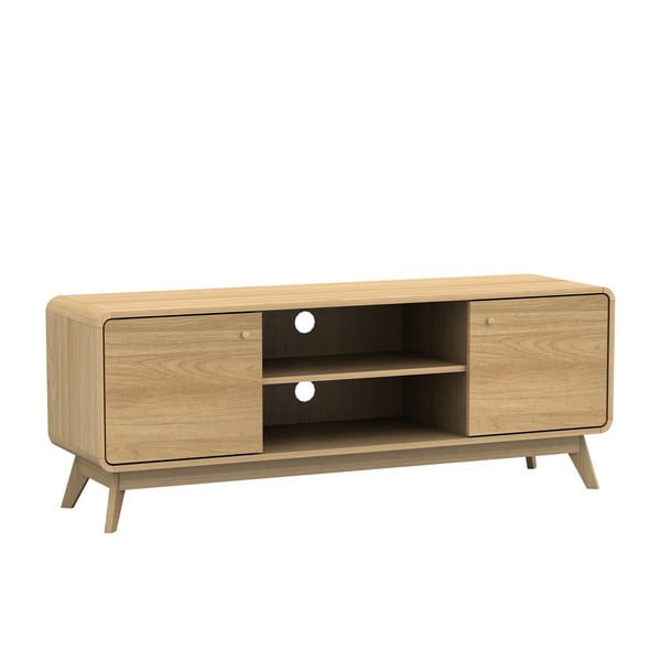 Dabīga toņa TV galdiņš ar ozolkoka imitāciju 140x53 cm Cassie – Støraa-image-2