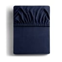 Tumši zils trikotāžas palags ar gumiju 140x200 cm Amber – Restilo