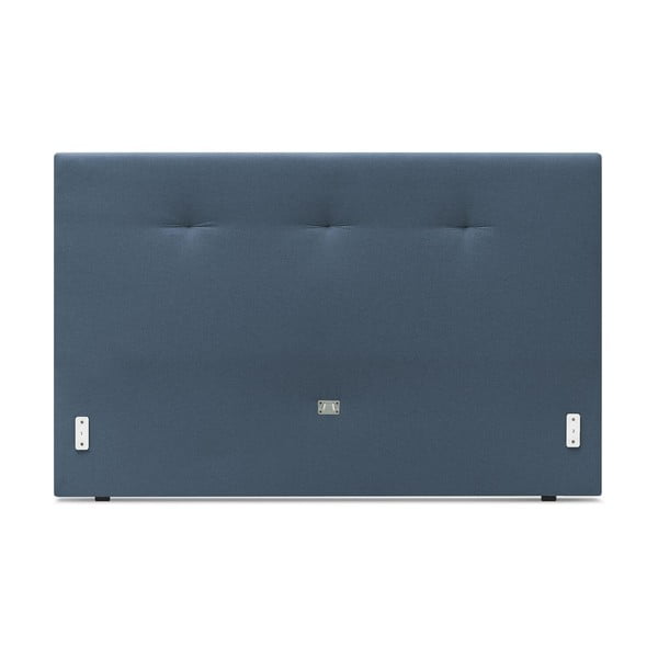 Tumši zila mīksta divguļamā gulta ar režģi 160x200 cm Tory – Bobochic Paris-image-3