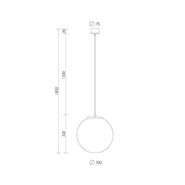 Balta piekaramā lampa ar melnu kabeli un sudraba detaļām Sotto Luce Tsuri, ⌀ 30 cm-image-1