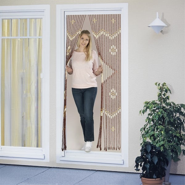 Dabīga toņa bambusa aizkars durvīm 90x200 cm Rhombus – Maximex-image-3