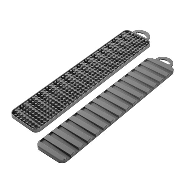 Pelēks plastmasas trauku žāvēšanas paliktnis 42x8 cm Gravity – Metaltex