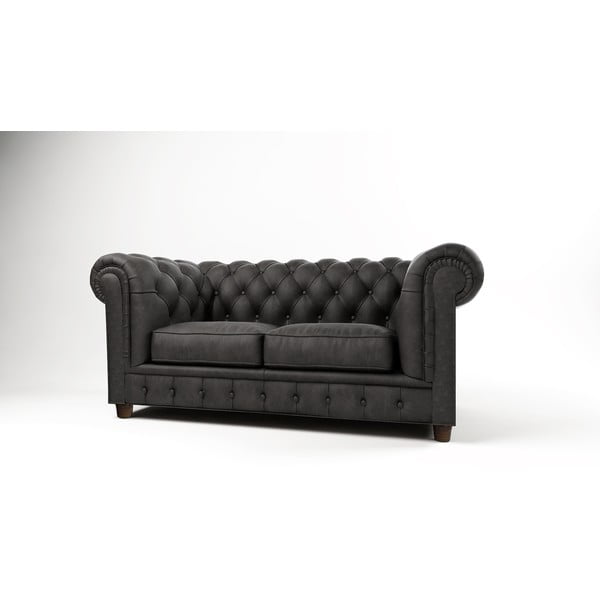 Antracīta pelēks samta dīvāns 178 cm Cambridge – Ropez