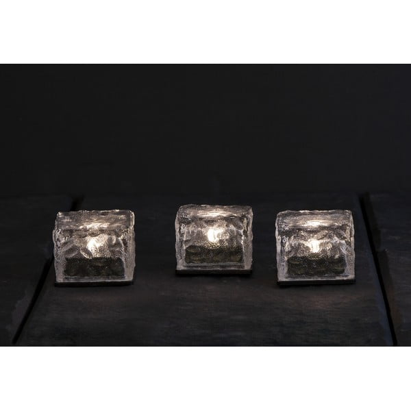3 āra sveču komplekts ar saules baterijām Star Trading Candle Icecube, augstums 5,5 cm