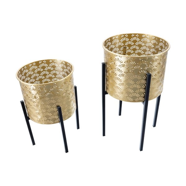 2 zelta krāsas podiņu statīvu komplekts Mauro Ferretti Glissy, augstums 38 cm-image-3