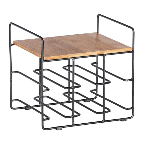 Vīna statīvs 6 vīna pudelēm ar bambusa plauktu Wenko Loft-image-2