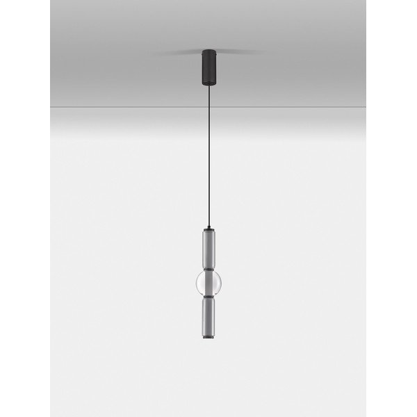Pelēka stikla LED piekaramā lampa ar regulējamu spilgtumu ø 12 cm Ulon – Nova Luce-image-1