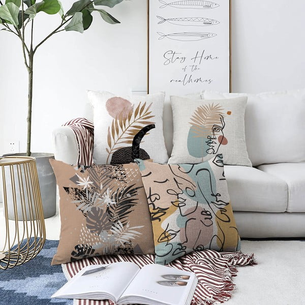 4 spilvendrānu komplekts Minimalist Cushion Covers Autumn, 55 x 55 cm