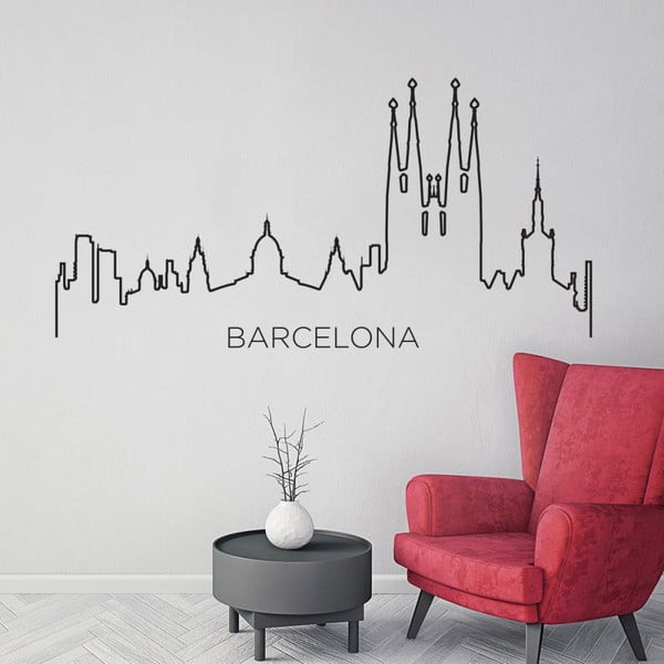Sienas uzlīme pilsētas kontūras formā Ambiance Barcelona