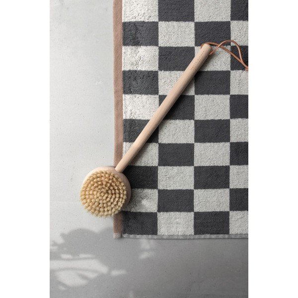 Antracīta pelēks/bēšs vannas istabas paklājiņš dušai no organiskās kokvilnas  50x80 cm Retro – Mette Ditmer Denmark-image-3