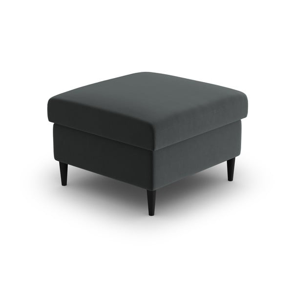 Tumši pelēks samta kāju soliņš Kyoto – Cosmopolitan Design-image-2