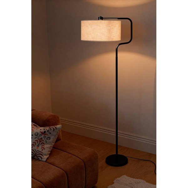 Melna/krēmkrāsas tekstila stāvlampa (augstums 160 cm) Josho – Ellos Home-image-1