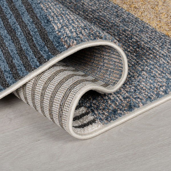 Dzelteni zils paklājs Flair Rugs Brix, 160 x 230 cm-image-1