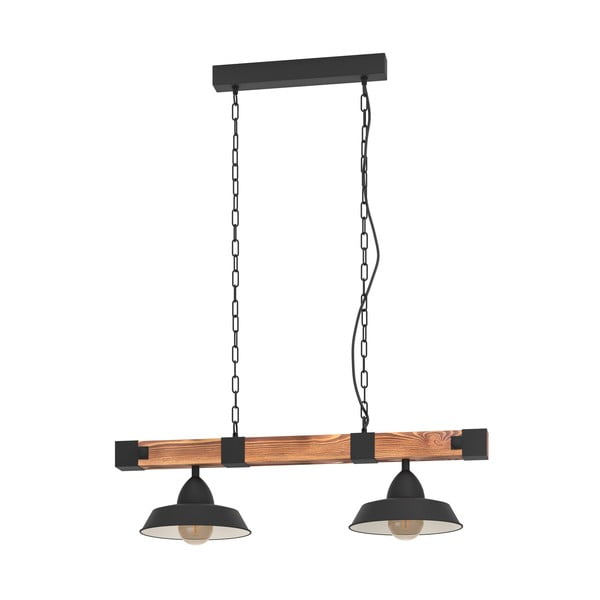 Melna/dabīga toņa piekaramā lampa ar metāla abažūru OLDBURY – EGLO