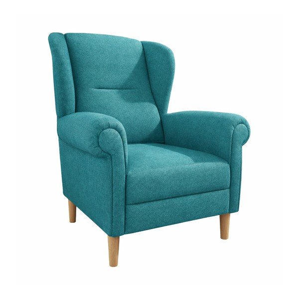 Tirkīzzils atpūtas krēsls ar atzveltni Swan – Ropez