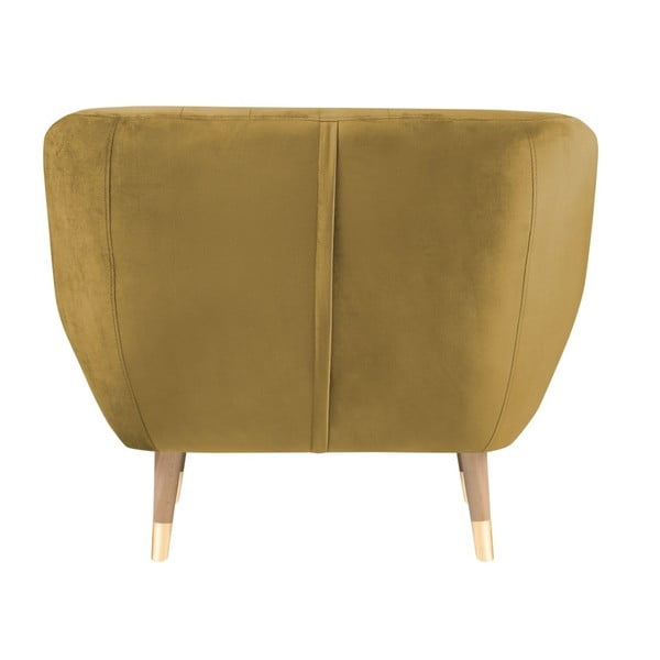 Zelta krāsas samta atpūtas krēsls Mazzini Sofas Benito-image-4