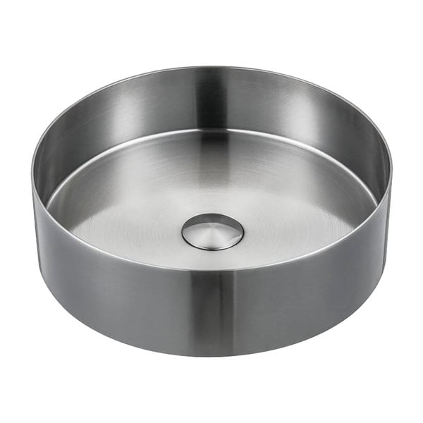 Sudraba krāsas nerūsējošā tērauda apaļa izlietne ø 38 cm Aurum – Sapho