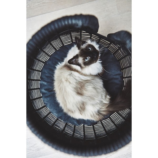 Antracīta pelēka mājdzīvnieku gulta kaķiem ø 56 cm Perla Anthracite – MiaCara-image-3
