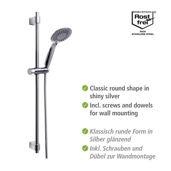 Nerūsējošā tērauda dušas komplekts spīdīgā sudraba krāsā 66 cm Young – Wenko-image-3