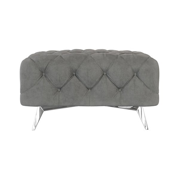 Pelēks samta kāju soliņš Chelsea – Ropez